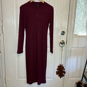 NWT Rue 21 Ambience fitted ribbed long sleeve dress size Large